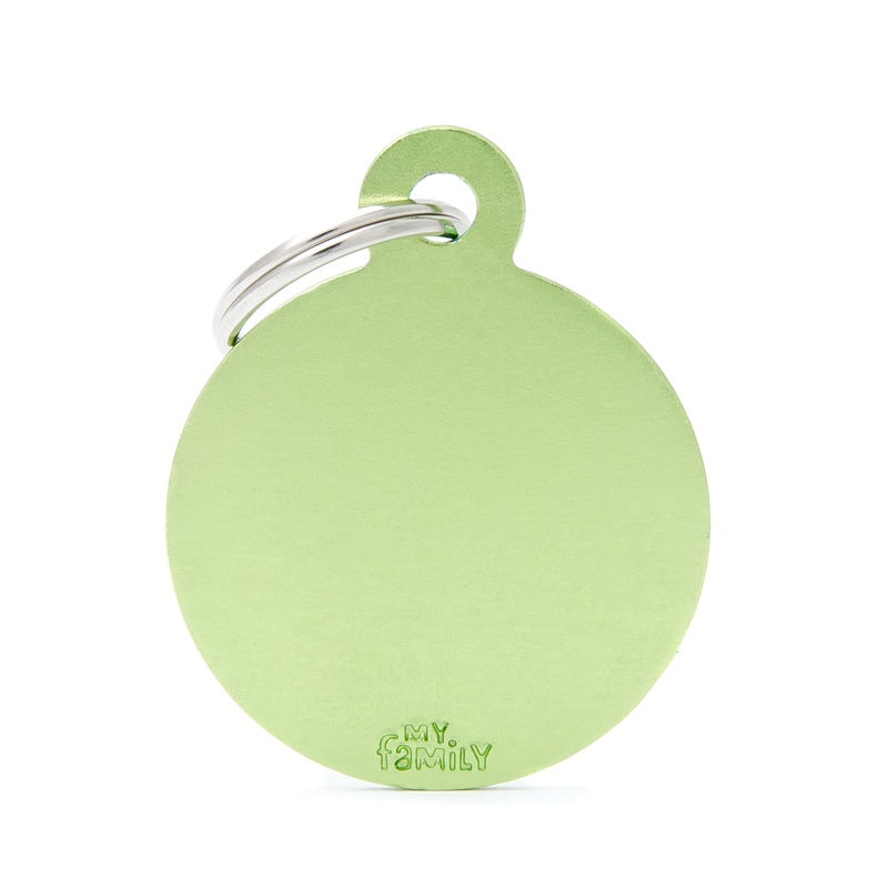 My Family Basic Circle Lime Tag Large - Pet I.D Tags 