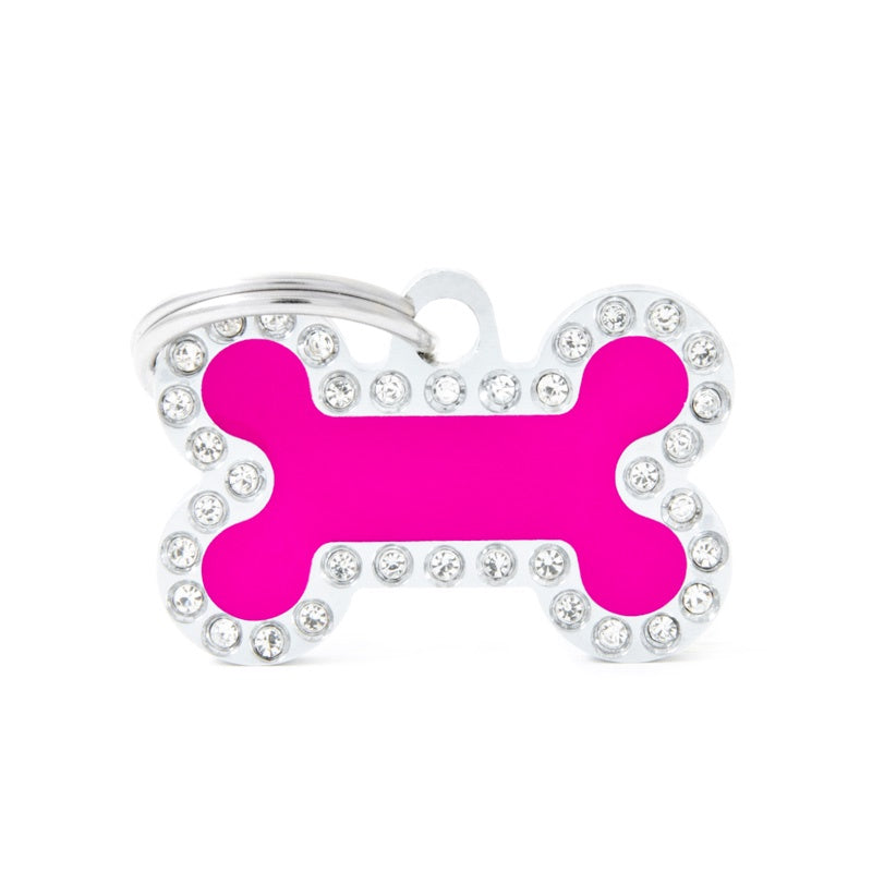My Family Glam Bone Pink Small - Pet I.D Tags 