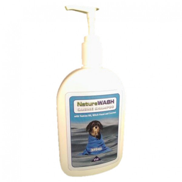 NatureWASH Dog Shampoo Pump 375ml - Veterinary Canine Skin Health 