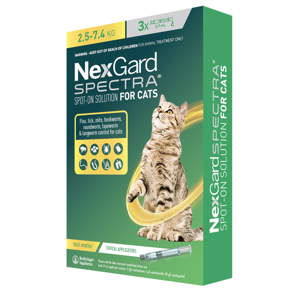 Nexgard Spectra For Large Cats 2.5-7.4kg 3 Pack