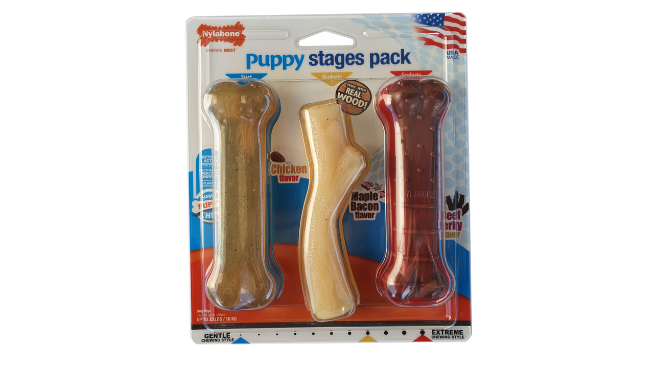 Nylabone Puppy Stages Triple Pack - Wolf - Dog Toys 
