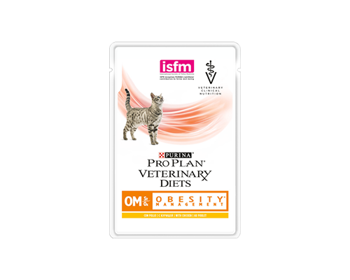 Pro Plan Veterinary Diet Obesity Management Feline Chicken Pouch 85G x 10