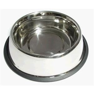 Pet One Bowl Anti Skid/Anti Tip Stainless Steel 1.6L - Dog Bowls & Feeding Accessories 