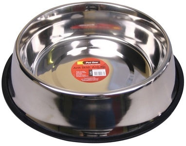 Pet One Bowl Anti Skid/Anti Tip Stainless Steel 2.3L Dog bowl