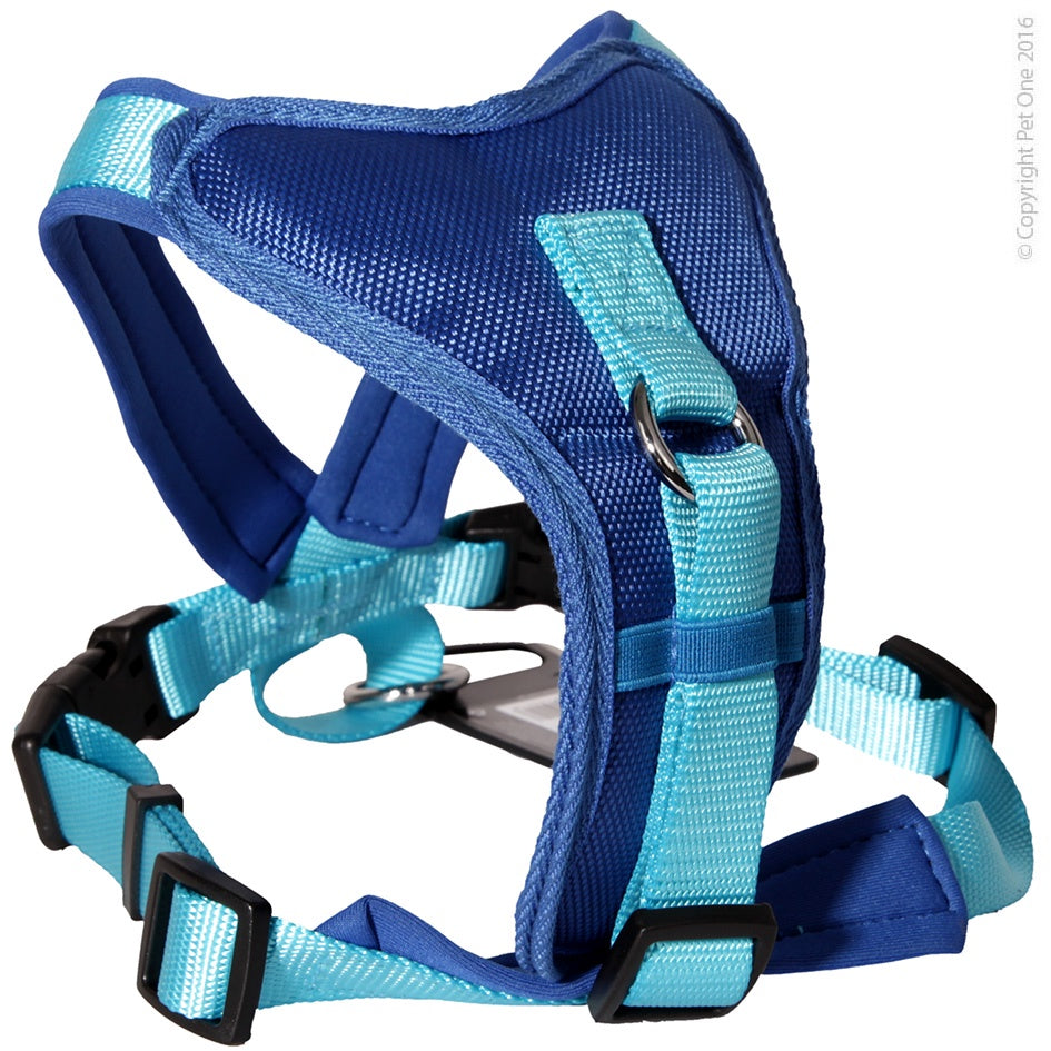 Pet One Dog Harness Padded Blue X-Large - Dog Collars, Leashes & Harnesses 