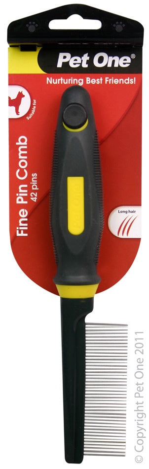 Pet One Grooming Fine Pin Comb - Dog Grooming Tools 