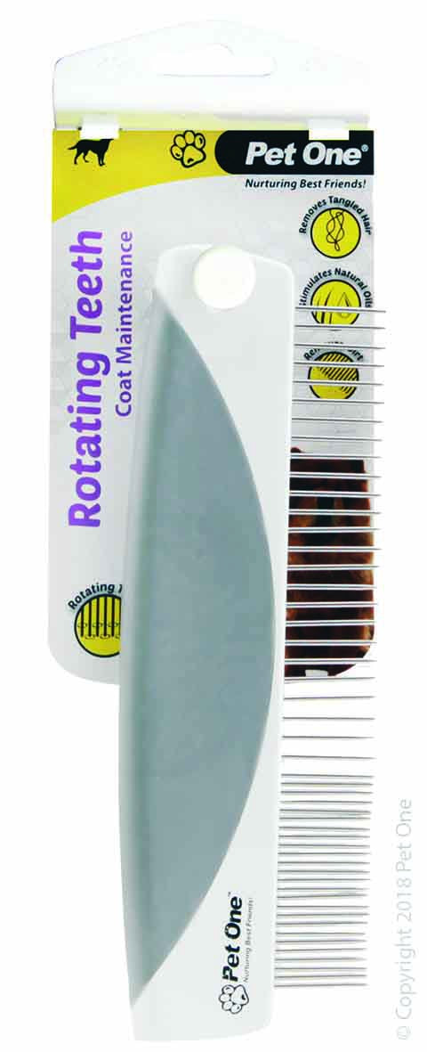 Pet One Grooming Premium Rotating Teeth Comb Fine 50 Pins - Dog Grooming Tools 
