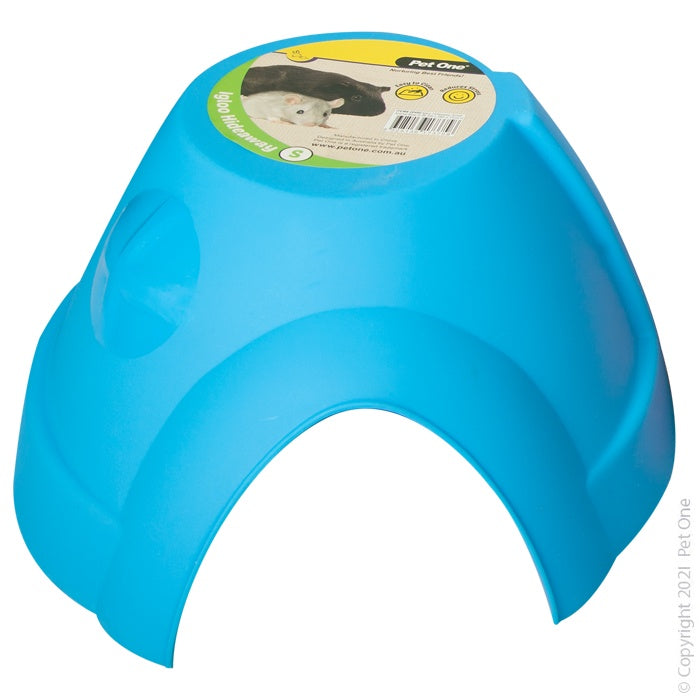 Pet One Igloo Hideaway Blue Small - Small Animal Toys & Hides 