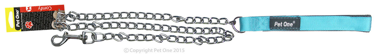 Pet One Padded Chain Dog Lead 3.5mm 120cm - Dog Collars, Leashes & Harnesses 