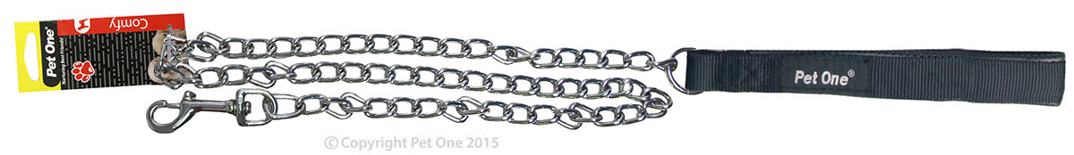 Pet One Padded Chain Dog Lead 3.5mm 120cm - Dog Collars, Leashes & Harnesses 