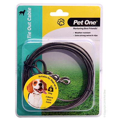 Pet One Tie Out Cable 15kg Dog Tethering Dog Accessories