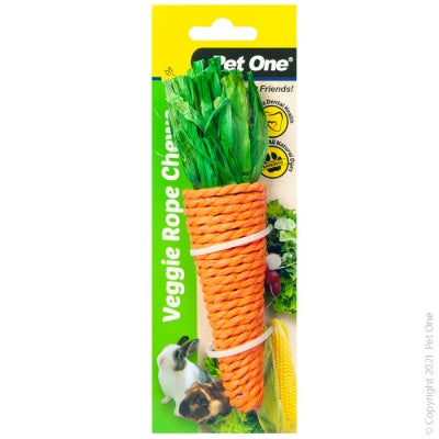 Pet One Veggie Rope Chew Carrot Large - Small Animal Toys & Hides 