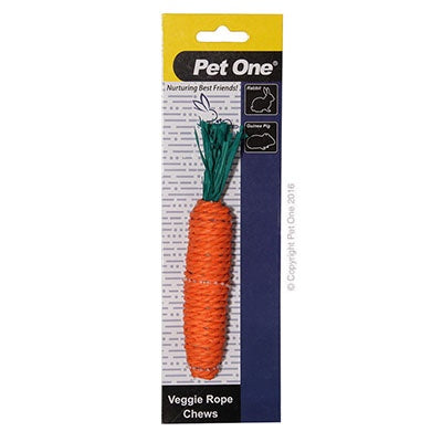 Pet One Veggie Rope Chews Carrot Medium Small Pet Chew