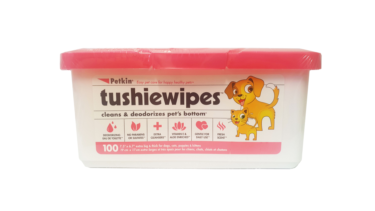 Petkin Tushie Wipes 100 Pack - Dog Health & Wellbeing 