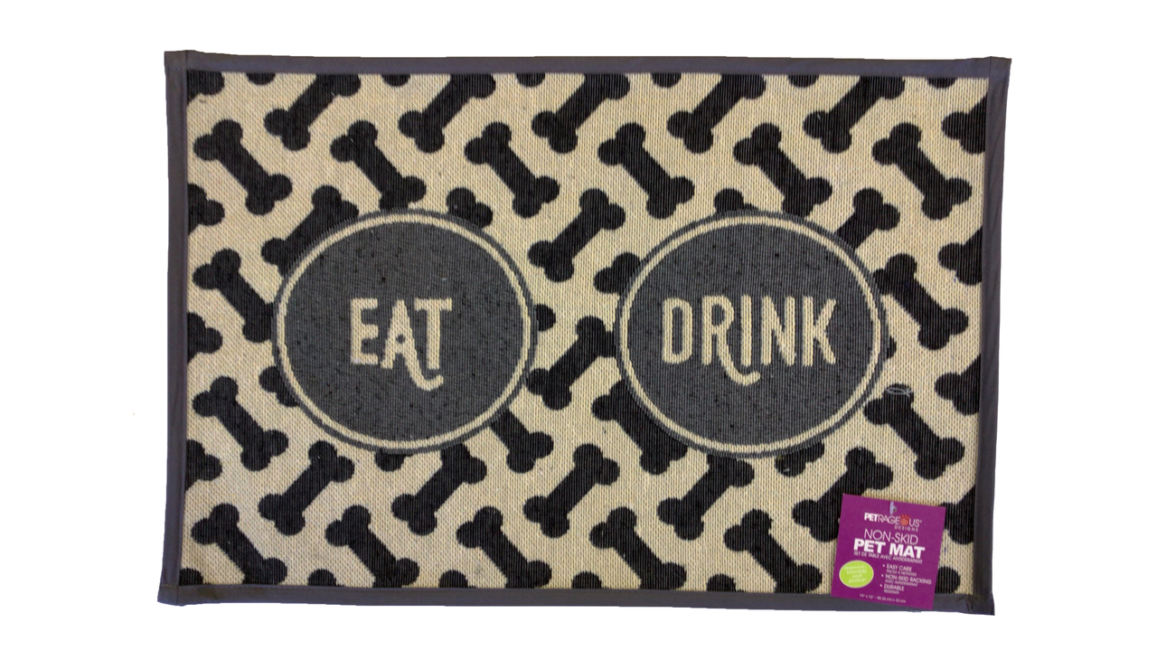 Petrageous "EAT DRINK" Tapestry Placemat - Dog Bowls & Feeding Accessories 