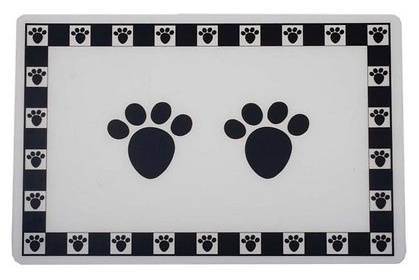 Petrageous Pet Paws Black Placemat Cat feeding Accessories