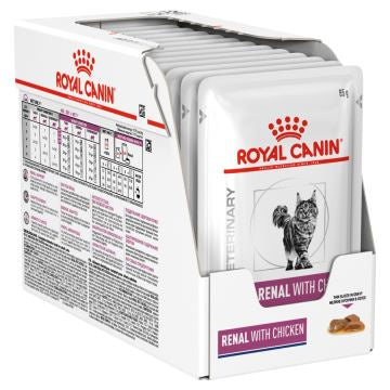 Royal Canin Veterinary Diet Renal Chicken Feline Pouch 85G x 12