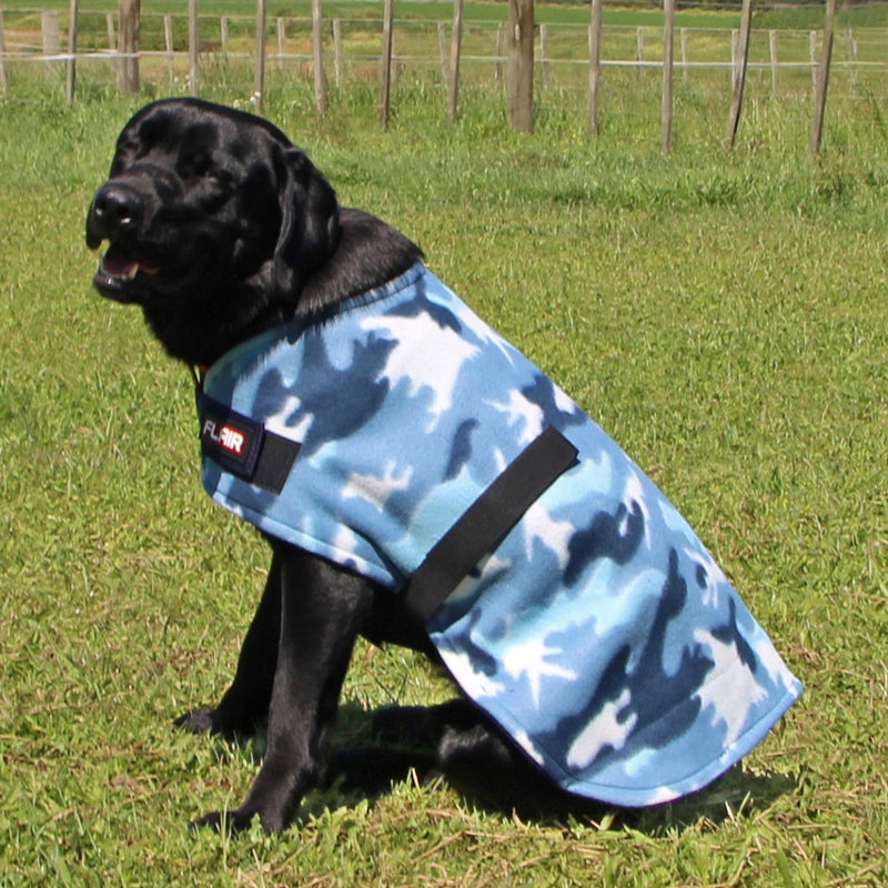 Flair Pattern Polar Fleece Coat Blue Camo