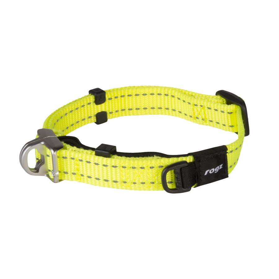 Rogz Fanbelt Dog Collar Dayglow Yellow Large Dog Tethering Dog Accessories