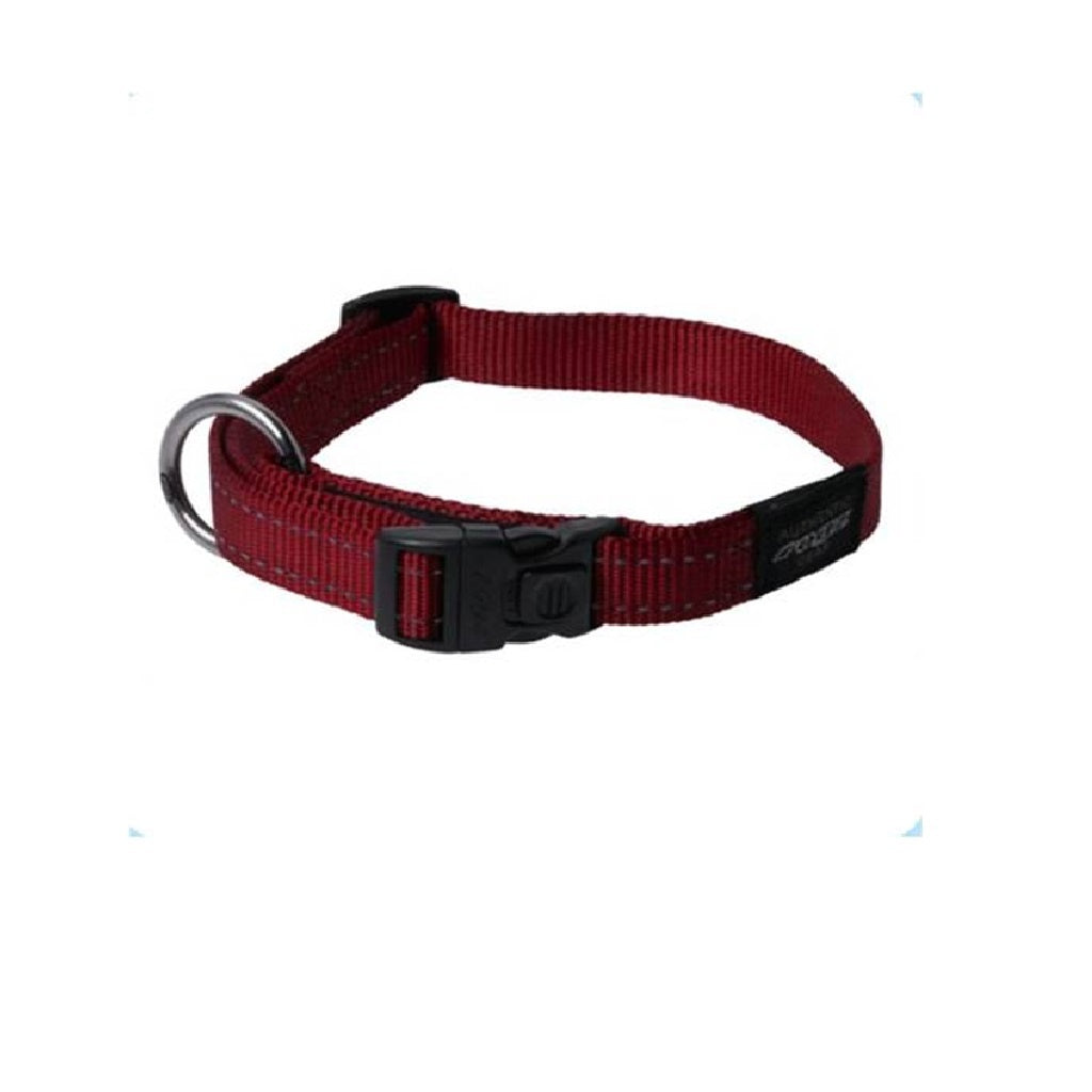 Rogz Fanbelt Dog Collar Red Large Dog Tethering Accessories
