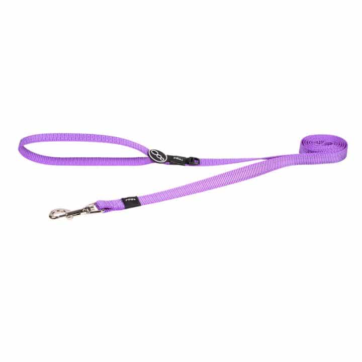 Rogz Fanbelt Dog Lead Purple Large - Dog Collars, Leashes & Harnesses 
