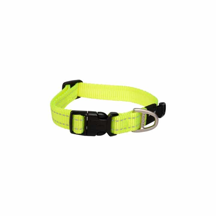 Rogz Lumberjack Dog Collar Dayglow Yellow X-Large - Dog Collars, Leashes & Harnesses 