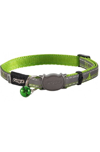 Rogz Nightcat Safeloc Collar Lime Swallows Small - Cat Tethering 