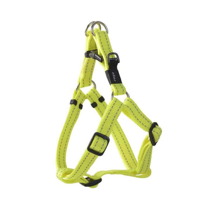 Rogz Nitelife Dog Step-In Harness Dayglow Yellow Small - Dog Collars, Leashes & Harnesses 