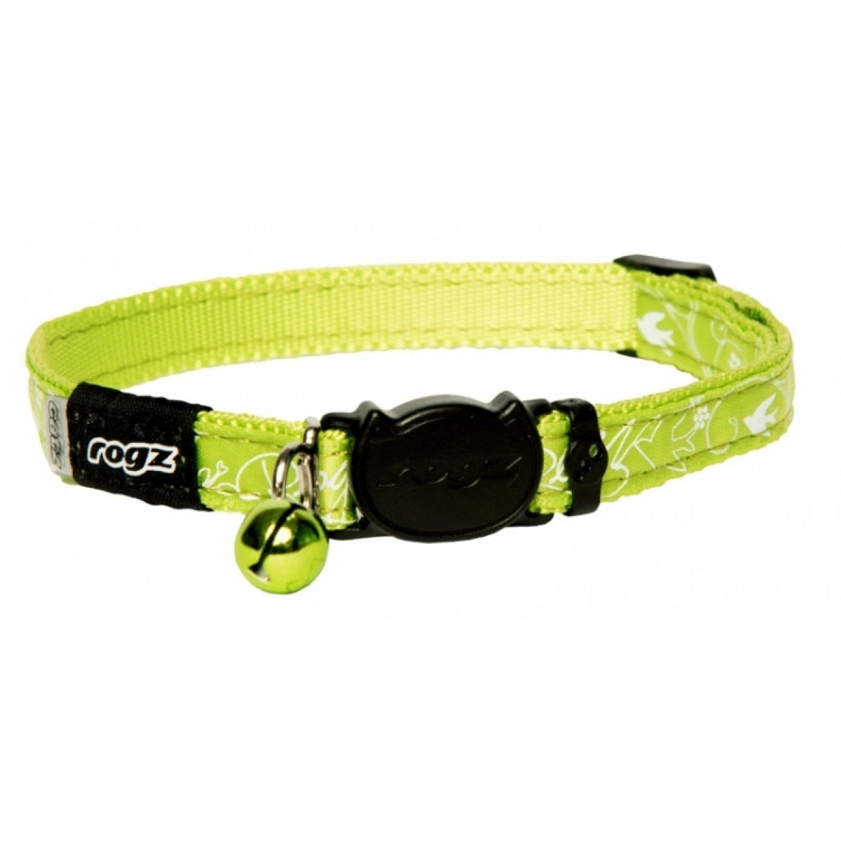 Rogz Silkycat Safeloc Lime Filigree Small - Cat Tethering 