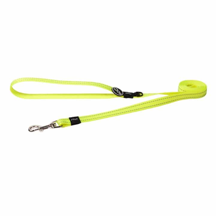 Rogz Snake Dog Lead Dayglow Yellow Medium - Dog Collars, Leashes & Harnesses 