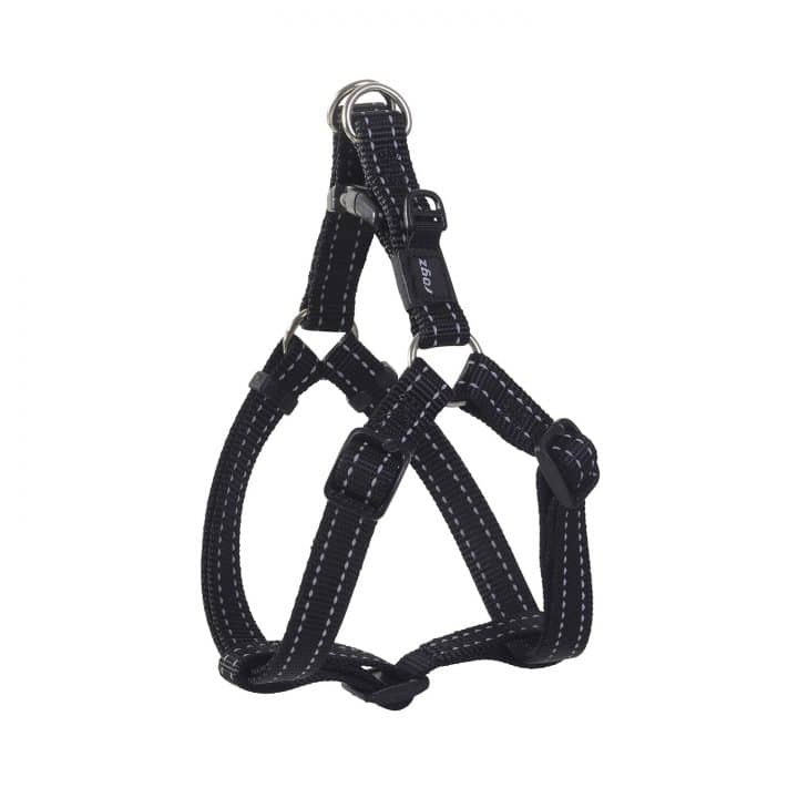 Rogz Snake Dog Step-In Harness Black Medium - Dog Collars, Leashes & Harnesses 