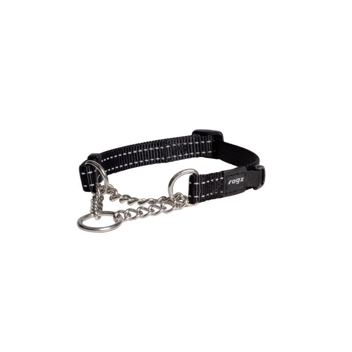 Rogz Snake Obedience Dog Collar Black Medium - Dog Collars, Leashes & Harnesses 