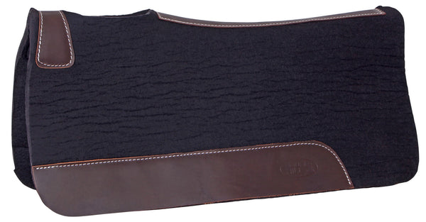 Double Hill Contoured Wool Felt Western Pad Black