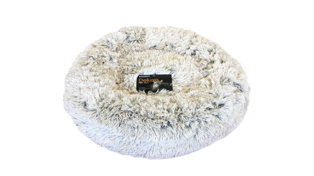 Brooklands Deluxe Calming Pet Bed Caramel Latte