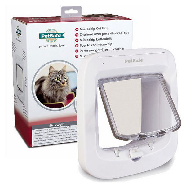 Automatic cat flap outlet microchip