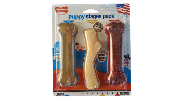 Nylabone Puppy Stages Triple Pack - Wolf