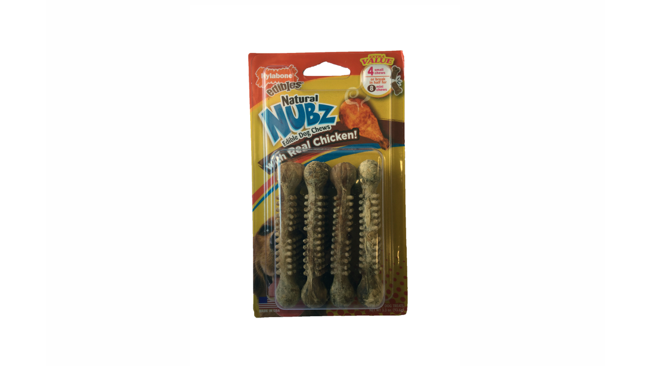 Nylabone Natural Nubz Chicken Small 4 pack