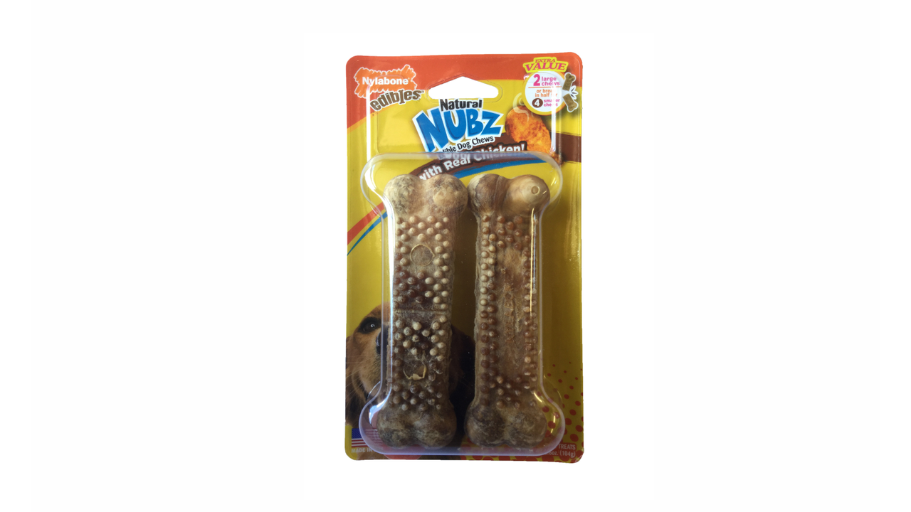 Nylabone Natural Nubz Chicken Large 2 pack