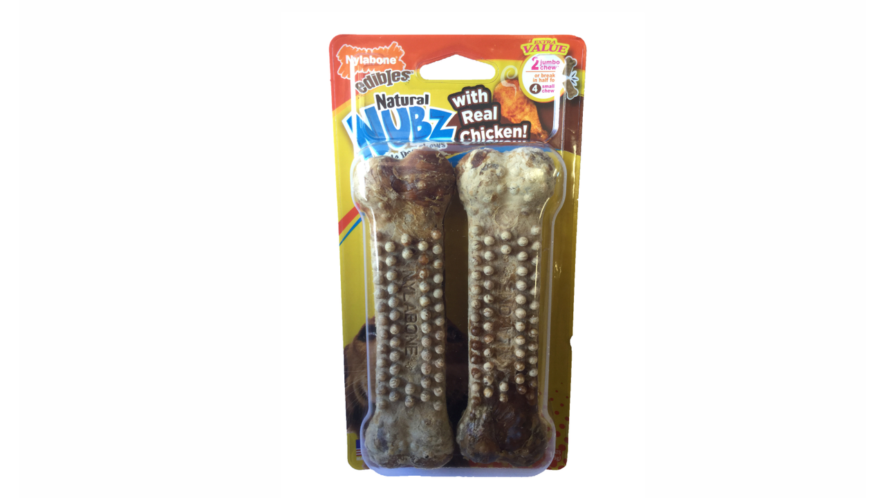 Nylabone Natural Nubz Chicken Jumbo 2 pack