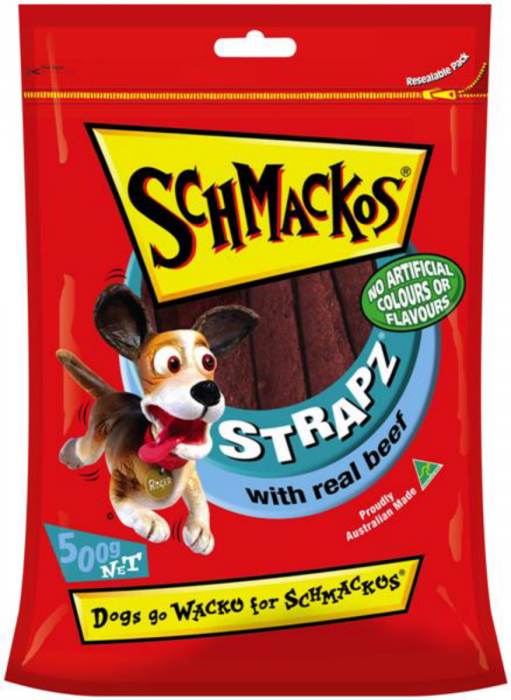 Schmacko Beef Strapz 500G - Dog Treats 
