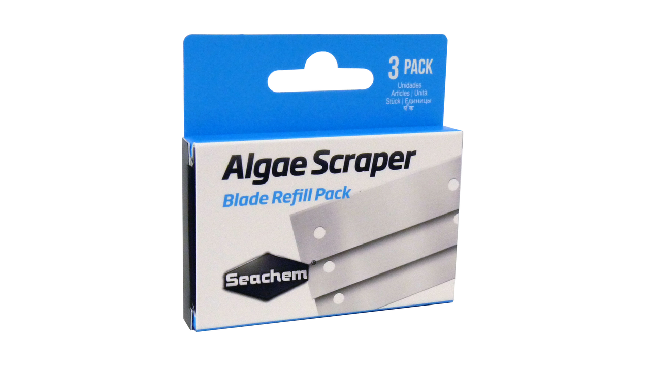 Seachem 3 n 1 Algae Scraper Replacement Blades 3 Pack - Fish Tank Cleaning & Maintenance 