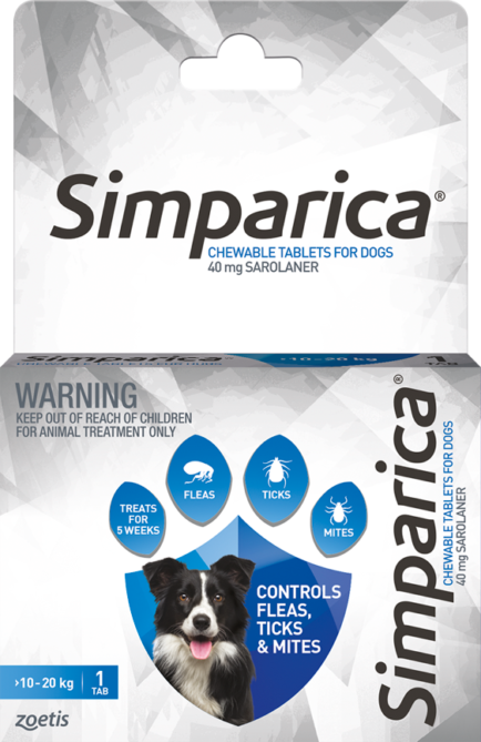 Simparica Chewable 10.1-20KG Single