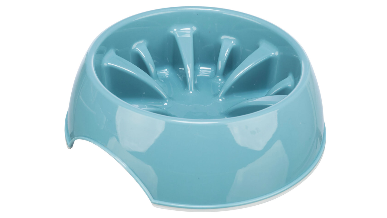 Slow Feed Plastic Bowl 1.4L 25cm - Dog Bowls & Feeding Accessories 