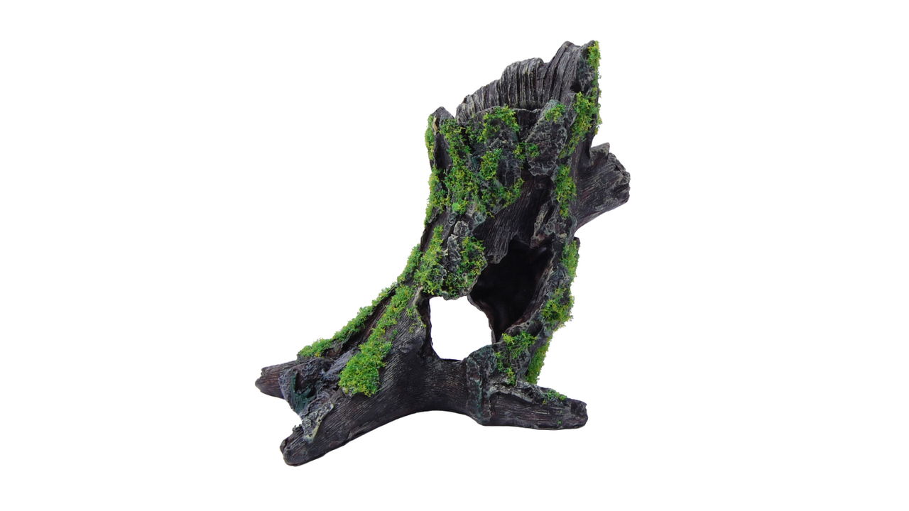 Tree stump with Moss 16cm - Fish Tank Decorations 
