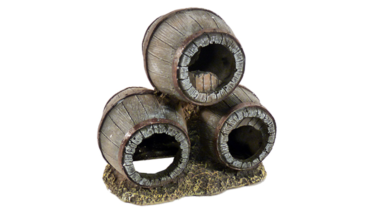 Triple Barrels Stacked - Fish Tank Decorations 