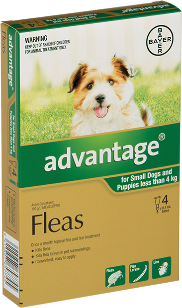 Advantage Dogs & Puppies Small 0-4KG 4 Pack