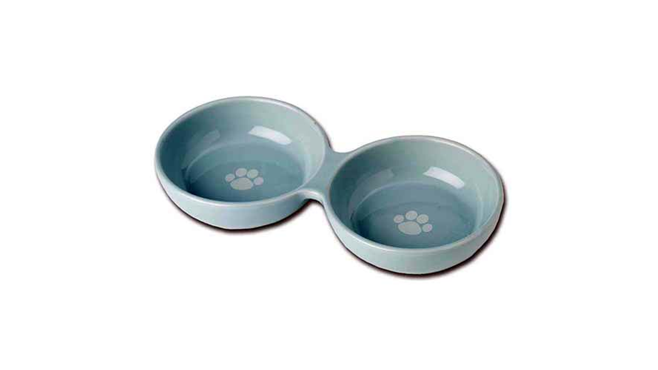 Wubby's Duo Diner Blue - Cat Bowls & Feeding Accessories 