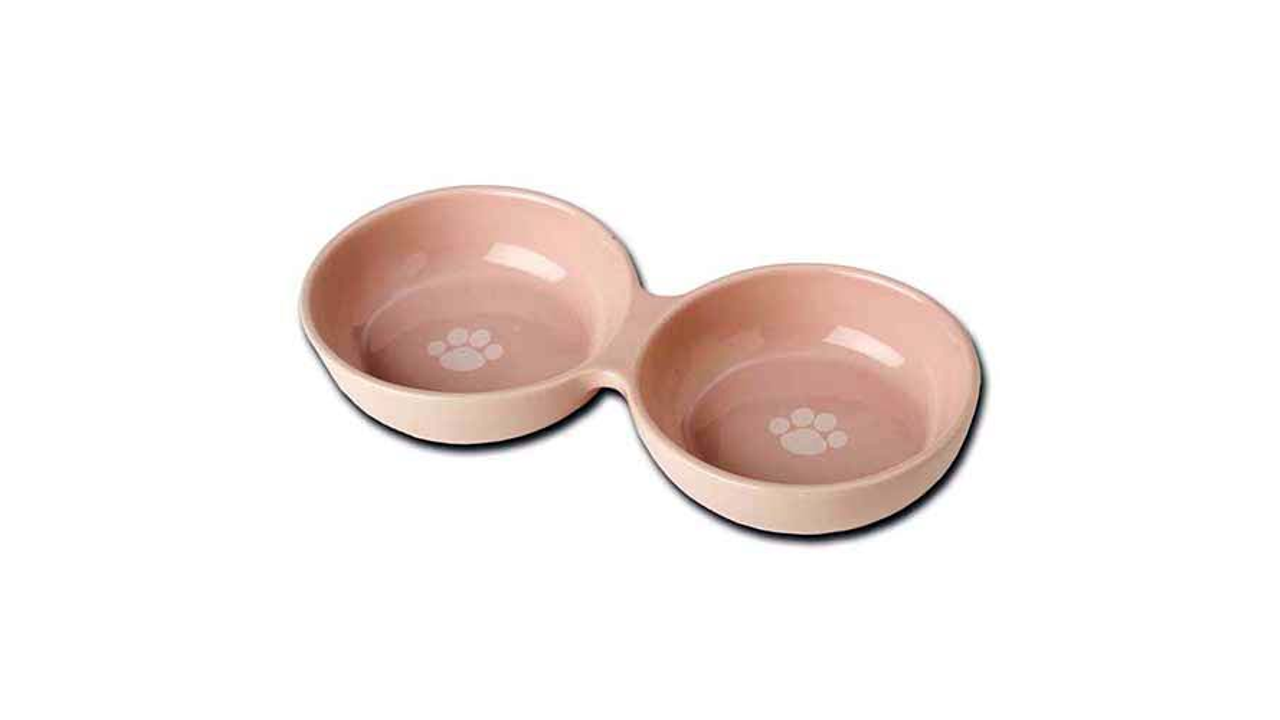 Wubby's Duo Diner Pink - Cat Bowls & Feeding Accessories 