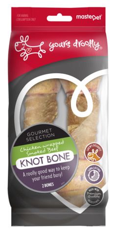 Yours Droolly Knot Bone Chicken Wrapped 2 Pack - Dog Treats 