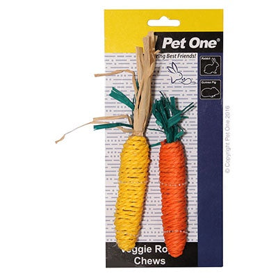 Pet One Veggie Rope Chew Carrot & Corn 2 Pack